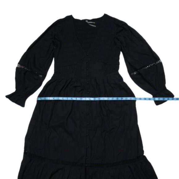 NWOT Anthropologie The Peregrine Long Sleeve Midi Dress Black M - Picture 7 of 13